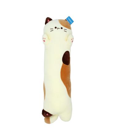 Vintoys Sleeping Cat Long Hugging Pillow Stuffed Animals Plush Soft Toy Milky White 26"