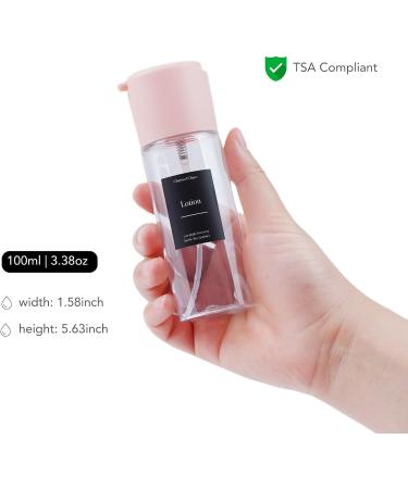 Travel Toiletries Bottles Set - TSA Approved Leak Proof Fine Mist Spray Bottle (3.38 oz Pink) - BPA Free & Refillable - Perfect for International Travel - Buy Online on SooperMarket.com