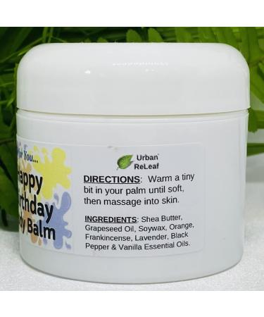 Urban ReLeaf Happy Birthday Body Balm - Fresh Citrus Spice Natural Shea Butter & Essential Oils | Unisex Gift - Deeply Moisturizing & Thoughtful Present - Buy Online on SooperMarket.com