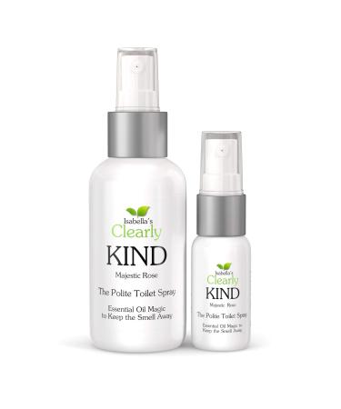 Child The Polite Odor Eliminator "Before You Pooop" Toilet Spray |Pre Poo Essential Oil Magic Keeps The Smell Away |120ml for Bathroom + 30ml Travel Size (Majestic Rose)