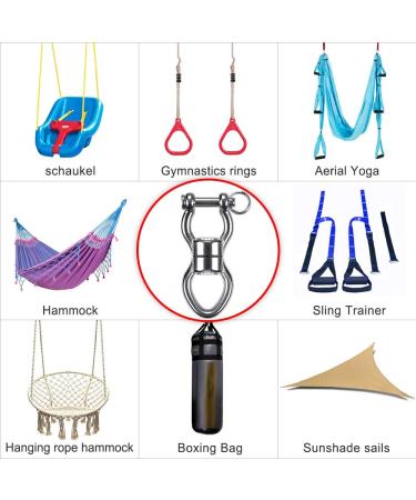 SELEWARE Silent Bearing Swing Swivel  360 Rotational Device Hanging Accessory with Removeable Buckle for Tree Swing  Hammock Chair  Climbing Rope  Yoga  Kids Swing Swivel 1200LB Capacity Swivel - Style A - Buy Online on SooperMarket.com