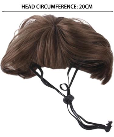 1 Piece Pet Wig Dog and Cat Cosplay Wig Christmas Dog Wig Large and Small Dog Wig Pet Wig with Bangs Suitable for Artistic Photos and Holiday Parties (Brown) - Buy Online on SooperMarket.com
