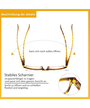 Buy Kerecsen 5 Pack Reading Glasses for Men & Women - High-Quality Spring Hinges Comfortable Rectangular Design - Multi-Colored (2.00 Magnification) - International Shipping Available - Buy Online on SooperMarket.com