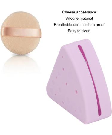 TYTOGE Portable Triangle Powder Puff Storage Box Double Sided Vent Breathable Silicone Makeup Sponge Holder for Home and Travel (Light Purple) - Buy Online on SooperMarket.com