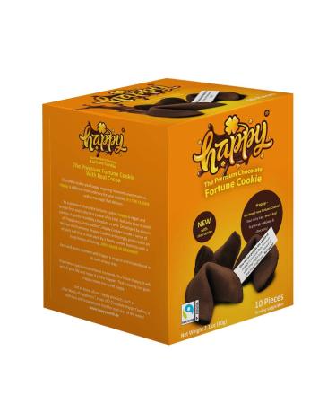 Happy Chocolate Flavored Fortune Cookie - 10 Cookies | 2.1 oz Net Weight - Buy Online on SooperMarket.com