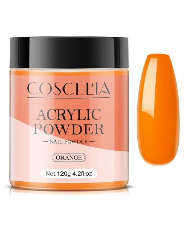COSCELIA Dark Orange Acrylic Powder for Nails - 120g 3D Nail Extensions No Lamp Needed - Best for Long-Lasting Manicure - Buy Online on SooperMarket.com