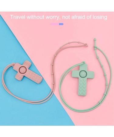 Hztyyier 4 PCS Baby Teether Set - Cross Design Silicone Chew Toys with Lanyard | Perfect Newborn Gift - International Shipping Available - Buy Online on SooperMarket.com
