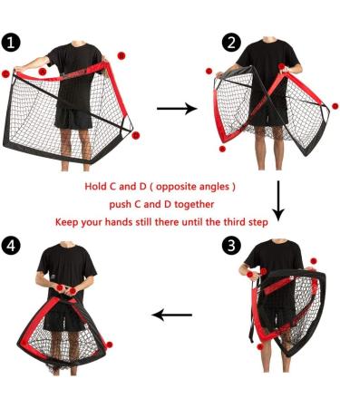 L RUNNZER Portable Soccer Goal  Pop Up Soccer Goal Net for Backyard  Set of 2 with Portable Carrying Case Red 4x3 FT - Buy Online on SooperMarket.com