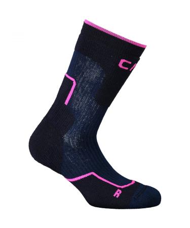 CMP Children's Medium Wool Hiking Socks Socks 25/27 Blue Ink-Purple Fluo