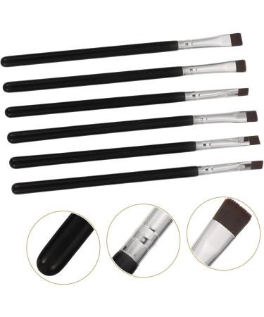 CANIGHT 6pcs Flat Eyebrow Brush Eyeliner Tool Eyeshadow Brush Eye Lash Brush Eye Brush Black Wooden Handle - Buy Online on SooperMarket.com