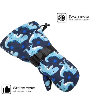 Highcamp Waterproof Snow Mittens for Toddlers XS (3-4 Y) - Dino Design - Buy Online on SooperMarket.com