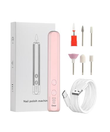 Evember Electric Filer for Nail Electric Nail File Set | Compact Portable Design Electric Filer Hand Foot Care Tool for Nail Grind Sakura Pink English Version
