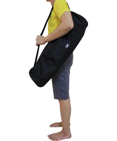 YogaAddict Large Yoga Mat Bag - 28 x 8 Inches - Compact Carrier with Pockets - Adjustable Strap - Easy Access - Black - Buy Online on SooperMarket.com