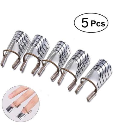 5PCS/SET Reusable Nail Art Extension Forms Guide Acrylic Nail Uv Gel Nail Extention Tips Nails Aluminum Form Guide(Silver) - Buy Online on SooperMarket.com
