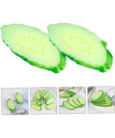 ORFOFE 6pcs Simulation Cucumber Slice Simulation Green Vegetable Green 6.50X3.00X0.50CM - Buy Online on SooperMarket.com