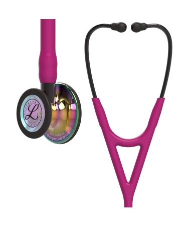 3M Littmann Cardiology IV Diagnostic Stethoscope High Polish Rainbow-Finish Chestpiece Raspberry Tube Smoke Stem and Smoke Headset 27 inch 6241 Hi Polish Rnbw Chstpce Rspbry Tube Smoke Stem/Hdst Single