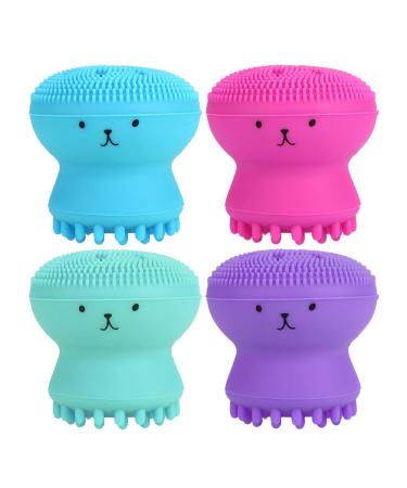 Silicone Jellyfish Octopus Face Cleansing Brush - Blue - Buy Online on SooperMarket.com