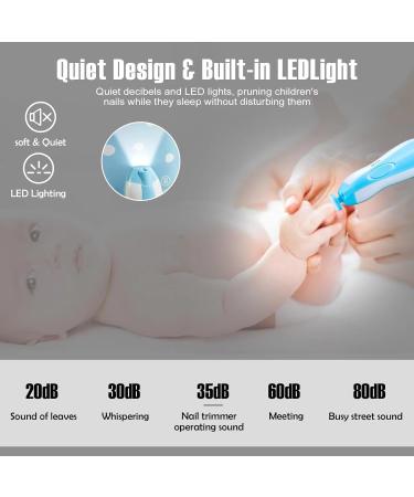 Woeau Baby Nail Clippers with LED Light and 6 Grinding Heads - Safe and Reusable Baby Nail File for Newborns, Toddlers, and Adults - Buy Online on SooperMarket.com