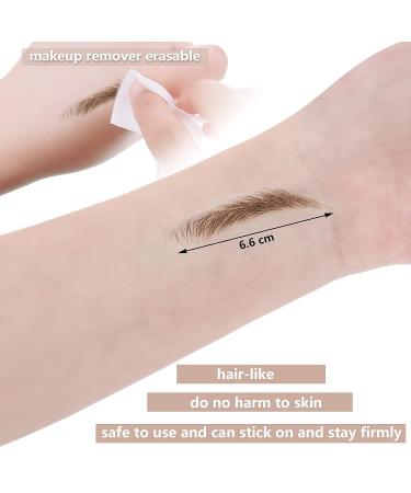 18 Sheets 180 Pairs 4D Hair-Like Eyebrow Tattoo Stickers - Waterproof Peel-Off Brow Transfers for Women - Brown - Buy Online on SooperMarket.com