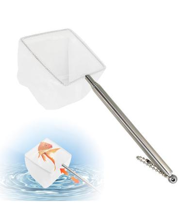 SUAOEO Aquarium Telescopic Shrimp Net Long Handle Fishing Net Shrimp Catch Nets White