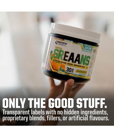 Beyond Yourself - GrEAAns Superfood Greens and EAA Blend | 4000mg Organic Superfood 2625mg Vegan EAAs | Sugar-Free Zero Calories No Synthetic Additives | Optimizes Health Performance and Recovery | Citrus Green Tea - Buy Online on SooperMarket.com