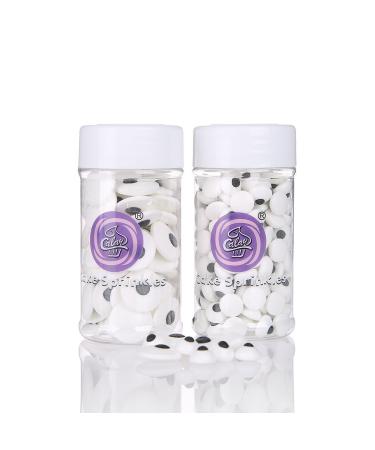 GEORLD 2 Bottle Candy Eyeballs Eyes Cake Cupcake Toppers Cookie Decorations,6.9 Ounce,Two Size Mixed