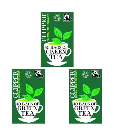 Clipper Organic Pure Green Tea Bags | Box of 40 Teabags | Organic Tea for Home & Office | Eco-Conscious Fair Trade Tea | Natural Unbleached Plant-Based Compostable & Biodegradable Tea Bags