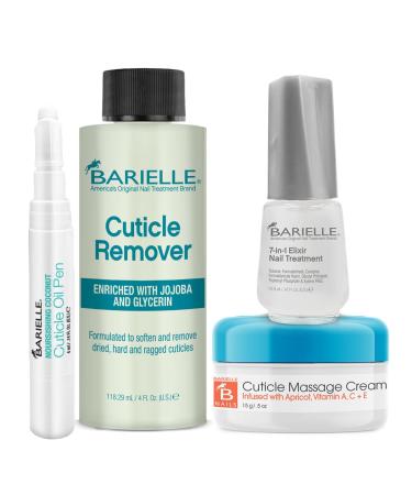 Barielle Cuticle Besties Nail & Cuticle Treatment 4-PC Set - Deluxe Nail Care & Cuticle Care Collection