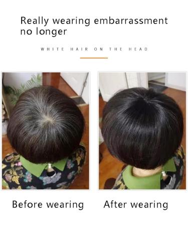 99 Mini Toupee Top Piece Closure Clip in Real Human Hair Crown Topper Silk Straight Hair Light Bang Extensions Handing Needle Thinning Hair 10 cm/905 - Buy Online on SooperMarket.com