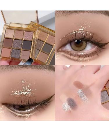 Lovelycat 9 Colors Glitter Eyeshadow Makeup Palette Matte High Pigmented Colorful Creamy Texture Eye Shadow Powder Natural Waterproof Long Lasting Eyeshadow Powder Cosmetics (A) - Buy Online on SooperMarket.com