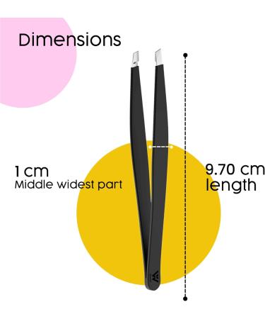 Wamza Slanted Eyebrow Tweezers for Women & Men - Stainless Steel Precision Hair Pluckers for Chin & Fine Hair - Black - 1 Pack - Buy Online on SooperMarket.com