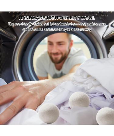 Natural Wool Dryer Balls - 6 Eco-Friendly Felt Balls for Tumble Dryers | Reduce Drying Time & Softens Clothes - Buy Online on SooperMarket.com