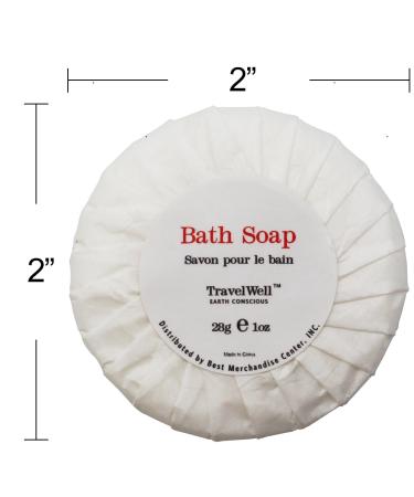 Travelwell 1oz Mini Bar Soap - 100 Pack | Hotel & Travel Size Toiletries - Individually Wrapped Bulk Soap Bars for AirBNBs, VRBO, Inns & Hotels - Buy Online on SooperMarket.com