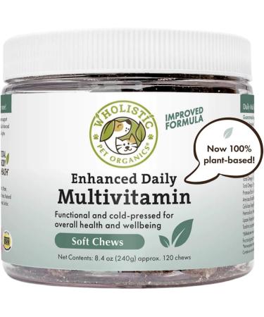 Wholistic Pet Organics: Natural Dog Multivitamin Chews - Homemade Dog Food Supplement-Dog Multivitamin with probiotics for Nutrition Strength,Healthy Immune System, Digestive Support for All Ages 120 Count