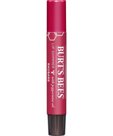 Burt's Bees Rhubarb Lip Shimmer with Peppermint Oil 2.55g - 100% Natural Origin | Moisturizing Lip Shimmer - 1 Count - Buy Online on SooperMarket.com