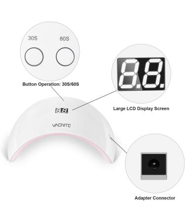 Vacnite 24W LED UV Nail Dryer with Timer Setting and Automatic Sensor LCD - Fast Nail Curing Lamp for Gels - Fingernail & Toenail - Buy Online on SooperMarket.com