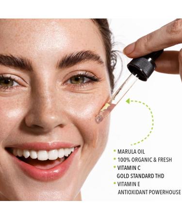 Virgin Marula Face Oil with Vitamin C & E | Intense Hydration & Anti-Aging | Organic Vegan Cruelty-Free | 0.5 Fl Oz - Freshly Made - Buy Online on SooperMarket.com