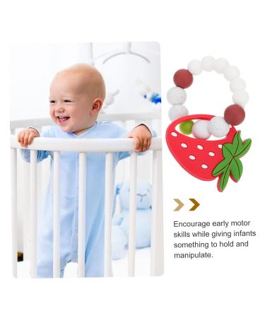 KESYOO 2 Pcs Baby Silicone Slap Bracelet Set - Baby Cartoon Toy Molar Bracelet - Strawberry & Fruit Molar Toy - Chewable & Colorful - Redx2pcs - Buy Online on SooperMarket.com