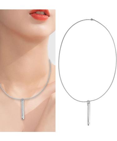 Stress Relief Mindful Necklace Increase Lung Volume Reduce Anxiety Mindful Breathing Necklace Skin Friendly for Men for Daily Wear (Steel Color) - Buy Online on SooperMarket.com