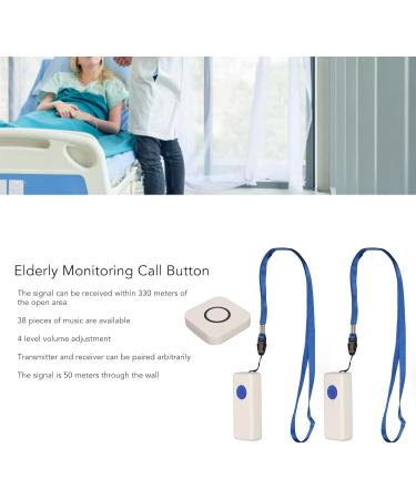 Pusokei Wireless Call Button System for Seniors - 2 Transmitters 1 Receiver 4 Volume Levels 330m Range - Ideal for Nursing Staff & Elder Care - Buy Online on SooperMarket.com