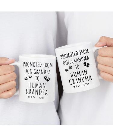 Promoted from Dog Grandparents to Human Grandparents 2024 Coffee Mug Pregnancy Announcement New Grandpa and Grandma Gift Baby Announcement Coffee Mugs - Buy Online on SooperMarket.com