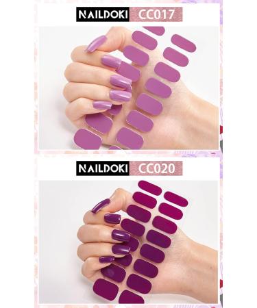 NAILDOKI Nail Stickers - 12 Sheets x 16 Pieces Full Wraps - Self-Adhesive Gel Nail Art Decals for Women and Girls - Buy Online on SooperMarket.com