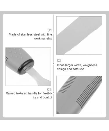 Adaptive Utensils Built up Fork Spoon Rocker Knife Easy Grip Silverware for Adults Elderly Weak Hand Patients Disabled Light Grey 3 Piece Set (Color : Light Grey) - Buy Online on SooperMarket.com