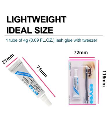 Clear Eyelash Glue Duo | 4g x 2 | Fast Drying & Waterproof | Strong Bonding | Includes Tweezer | Long-Lasting Extensions | Eyelash Extension Kit - Buy Online on SooperMarket.com