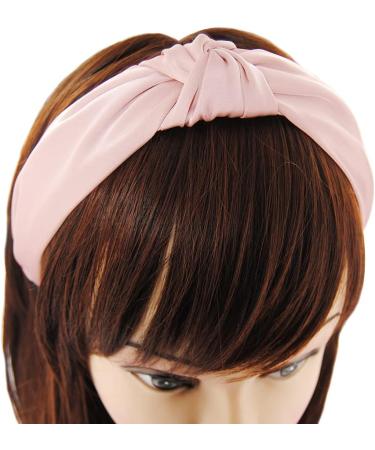axy Headband with Knot and Satin Covered Vintage Beautiful Headband Hair Accessories Women's Headband HR35A (Dusky Pink) - Buy Online on SooperMarket.com