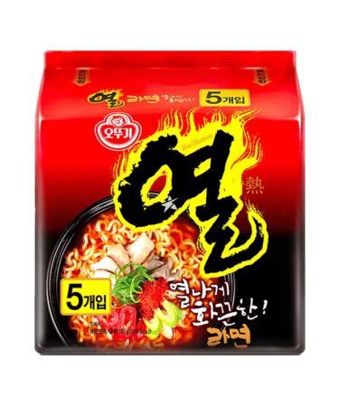 Ottogi YEUL Super Spicy Ramen Ramyun Korean Instant Noodles 120g (5 Packs)