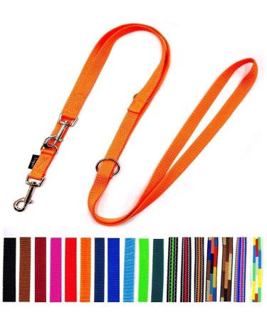 Dog leash double leash adjustable 2m / 2.40m / 2.80m / 3.50m / 5m large dogs 20mm/25mm (Orange 20mm 5m) Orange 20mm 5m
