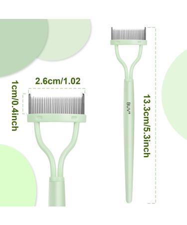 Eyelash Comb Eyelash Curler Makeup Mascara Applicator Eyelash Definer Eyebrow Brush Metal Teeth Eye Lash Tool LSSZ-E Light Green 12 - Buy Online on SooperMarket.com