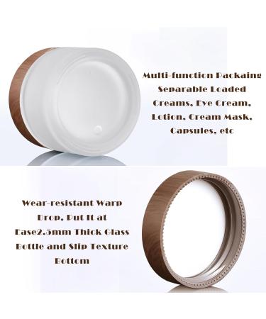 Tuakimce 6-Piece Glass Cream Can Set - Refillable Containers with Wooden Grain Lid for Cosmetics & Lottery - 15ml & 30ml Sizes - Buy Online on SooperMarket.com
