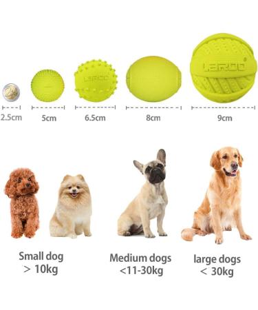 Laroo Dog Toys - Durable Natural Rubber Squeaker Football for Small & Large Dogs (6.5cm Green) - International Shipping Available - Buy Online on SooperMarket.com
